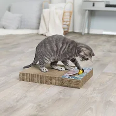 Trixie Scratching Cardboard With Toys nagų draskyklė katėms su kamuoliukais — 2 nuotrauka