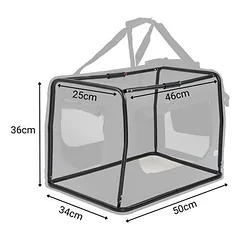 Lionto tekstilinė transportavimo dėžė šunims, juoda, B 52 x T 70 x H 50 cm — 4 nuotrauka