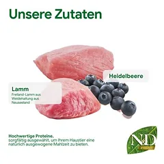 Farmina N&D Grain Free Mini su ėriena ir mėlynėmis, sausas maistas šunims — 3 nuotrauka