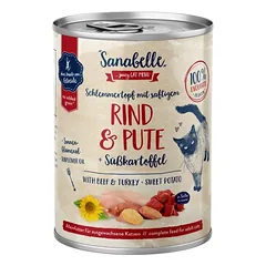SANABELLE Jautiena ir kalakutiena 380 g drėgnas ėdalas suaugusioms katėms
