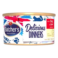 Butcher's Delicious Dinners drėgnas maistas katėms, ekonominė pakuotė 48 x 85 g — 3 nuotrauka