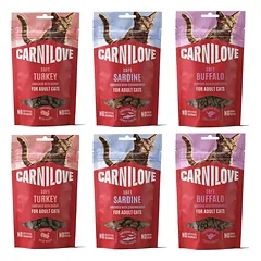 CARNILOVE Soft Snack Mix Skonių 6x50 g minkšti skanėstai katėms