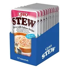 INABA CIAO Troškinti vištienos ir lašišos miltai 12x40g