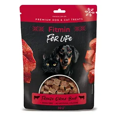 Fitmin for Life Freeze dried Beef šaltyje išdžiovinti skanėstai šunims ir katėms 30 g
