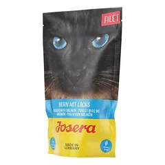 Josera Filet Chicken with Salmon begrūdis konservuotas pašaras katėms vištienos filė su lašiša, 70 g x 16vnt