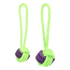 Flamingo Hundespielzeug Gropa Zerrseil & Knotenball grün/violett