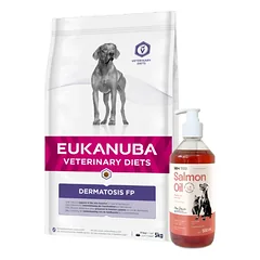 EUKANUBA Dermatosis FP 5kg + LAB V Lašišų aliejus šunims ir katėms 500ml