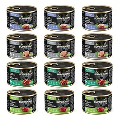 SUPER RAFI Cat Mix 4 skoniai 12 x 185 g šlapias kačių maistas