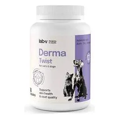 Lab-V Derma Twist papildai šunims ir katėms, odos būklės, sveiko, blizgančio kailio palaikymui, N60
