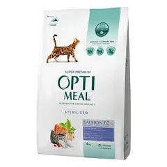 OPTIMEAL sausas maistas sterilizuotoms katėms su lašiša 1.5 kg — 3 nuotrauka