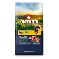 Ontario Puppy Mini Lamb and Brown Rice, 0,75 kg, pašaras jauniems mažų veislių šunims su ėriena ir rudaisiais ryžiais