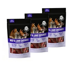 PetRepublic jautienos ir ėrienos dešrelių skanėstas šunims 3x100g