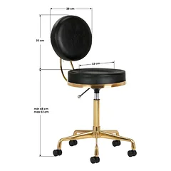 Activ H5 Gold Black - auksinė kirpimo kėdė su aukščio reguliavimu, juoda — 2 nuotrauka