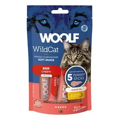Woolf Wildcat Creamy Beef and Prawn Oil laižomas skanėstas katėms