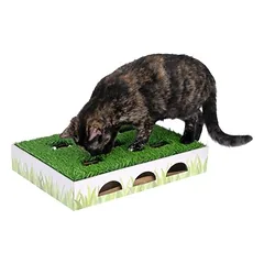 TIAKI žaislas katėms Medžioklės dėžė su žolės kilimėliu, L 40 x B 28 x H 7 cm — 4 nuotrauka