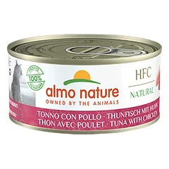 Almo Nature HFC Natural tunzivs ir vištiena konservai suaugusiems katėms, 150 g