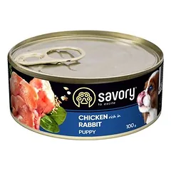 Savory Nassfutter für Welpen mit Kaninchen