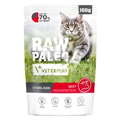 Raw Paleo sterilised Beef pouch 100g