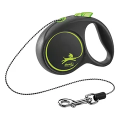 Trixie Flexi Black Design XS Cord automatinis pavadėlis šunims, 3 m, iki 8 kg