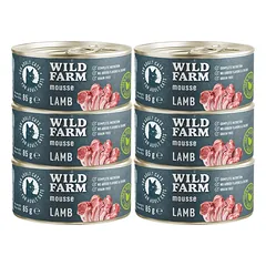 WILD FARM Mousse Lamb 6x85g  - putėsiai be grūdų katėms