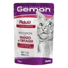 Gemon Adult konservuotas pašaras suaugusioms katėms su jautiena ir daržovėmis 100g