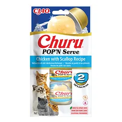 Churu Popn Serve skanėstas katėms su vištiena ir šukutėmis,35g