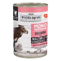 WIEJSKA ZAGRODA Monoproteininė jautiena drėgnas maistas katėms 400 g