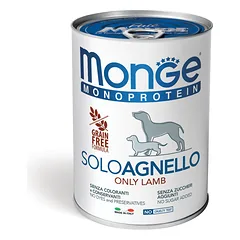 Monge Monoproteico konservuotas pašaras šunims su ėriena, tik vienos rūšies mėsa 400g