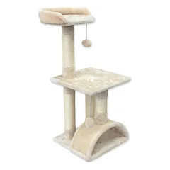 Magic Cat Luna katės namelis su draskymo stulpais, smėlio spalvos, 86 cm