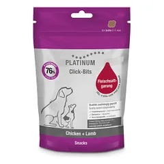 Platinum Click-Bits skanėstai šunims su vištiena ir ėriena, 150 g