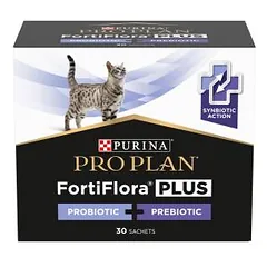 Purina Pro Plan FortiFlora Plus pašaro papildas suaugusioms katėms ir kačiukams, su probiotikais ir prebiotikais, padedantis palaikyti sveiką žarnyno mikrobiomą, 30x1,5 g