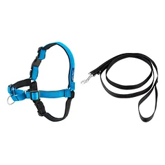 PetSafe Easy Walk Deluxe Harness Ocean - minkštas šunų pakinktų ir pavadėlio komplektas, juodas