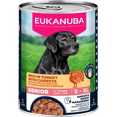 Eukanuba Senior Rich In Turkey & Carrots drėgnas pašaras senjorams šunims su kalakutiena ir morkomis, 400 g