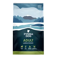 PrimaDog Adult Lamb & Potato be glitimo sausas maistas jautriems šunims su ėriena, 3 kg