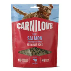 CARNILOVE Soft Snack Salmon enriched with Thyme Small Bite skanėstai šunims 200 g parduotuvėje 1petshop.lt