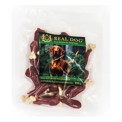REAL DOG SNACKS antienos kulšelė ant kalcio kauliuko, 500 g
