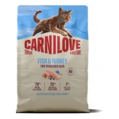 CARNILOVE TRUE FRESH Cat Dry Fish&Turkey Adult Cat Sterilised sausas maistas katėms 2 kg