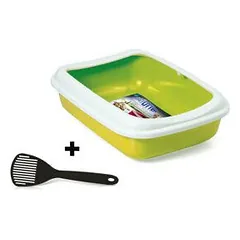 Georplast atvira kačių tualeto dėžutė junior su kastuvėliu, 38x28x10,5 cm — 3 nuotrauka