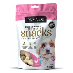 Dr Malou Dog liofilizuoti vištienos krūtinėlės kubeliai, skanėstai šunims 50 g — 3 nuotrauka