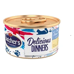Butcher’s Classic Skirtingai Skanaus Tunų ir Vandenyno Žuvies Putėsiai konservuotas maistas suaugusioms katėms, 85 g