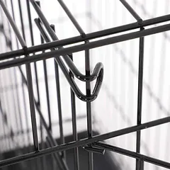 Metalinis dviejų durų narvas šuniui 122 x 74,5 x 80,5 cm, juodos spalvos — 5 nuotrauka