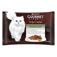 Multipack - Gourmet A la Carte 4 x 85 g, drėgnas maistas katėms, Rezepte des Küchenchefs (4 Sorten) — 2 nuotrauka