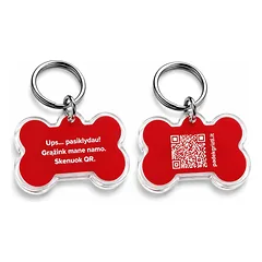 Padėk Grįžti kauliuko formos QR PAKABUKAS
