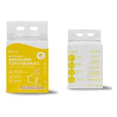 8 VNT. – Kraikas katėms TOFU BeloCat, citrinų kvapo, 6 l (2,5 kg), 2 mm granulės