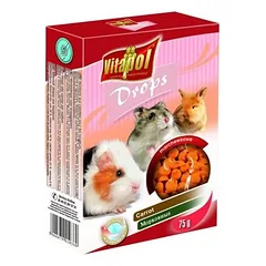 Vitapol Complementary Drops With Carrots papildomas maistas graužikams, 75 g