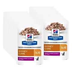 HILL'S PD Prescription Diet Feline k/d Kidney Care With Beef su jautiena 24x85g