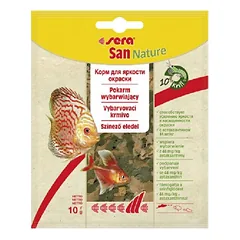 Sera San Nature dribsnių maistas dekoratyvinėms žuvims, spalvą gerinantis, 10 ml