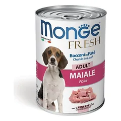 Monge Fresh Chunks Adult With Pork konservai šunims su kiauliena suaugusiems šunims, 400 g