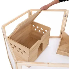 TIAKI medinis vidaus aptvaras smulkiems gyvūnams, L 123 x B 106,5 x H 60 cm — 5 nuotrauka