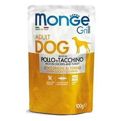 Monge Dog Grill Pouch Adult Chunkies Rich in Chicken and Turkey 100 g